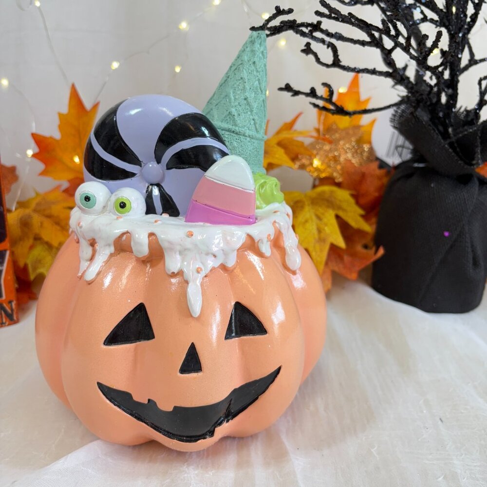 Jack-o-Lantern Figure Summerween Pastel Candy Ice Cream 9 inch Halloween NEW - Picture 2 of 6